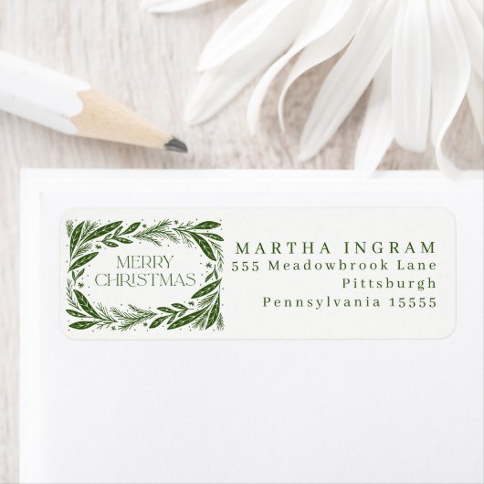 Vrolijk kerstLijst Etiket (Insitu)