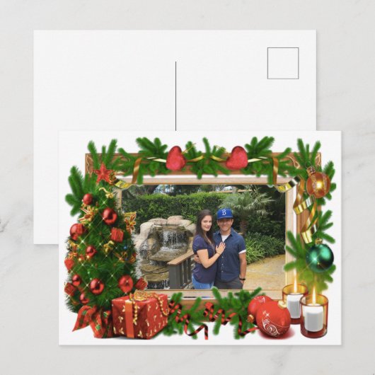 Vrolijk kerstLijst Feestdagenkaart (Voorkant / Achterkant)