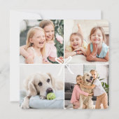 Vrolijk kerstlint & boog moderne fotocollage feestdagenkaart (Achterkant)