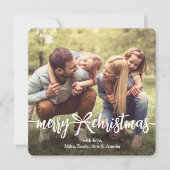 Vrolijk kerstlint & boog moderne fotocollage feestdagenkaart (Voorkant)