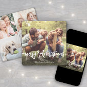 Vrolijk kerstlint & boog moderne fotocollage feestdagenkaart