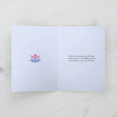 Vrolijk kerstlotusbloem vredig blauw feestdagen kaart (Binnen)