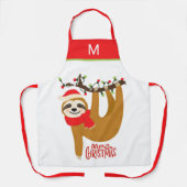 Vrolijk kerstluiaard Feestdagen Fun Modern Schort (Voorkant)