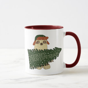 Vrolijk kerstluiaard in Pet Xmas Tree Coffee Mok