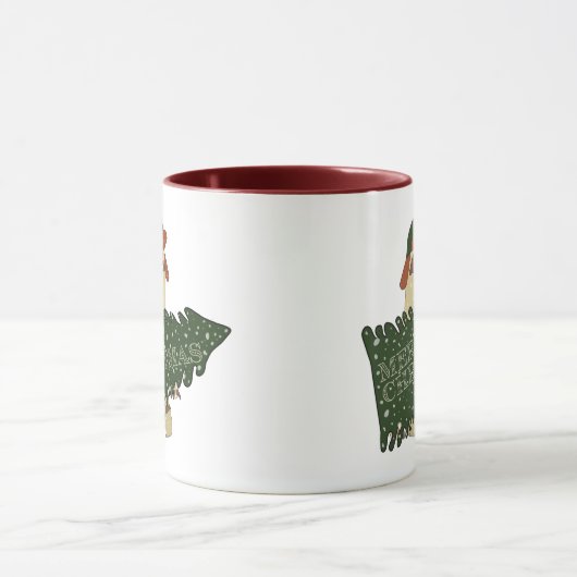 Vrolijk kerstluiaard in Pet Xmas Tree Coffee Mok (Midden)