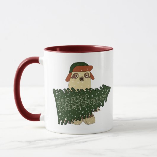 Vrolijk kerstluiaard in Pet Xmas Tree Coffee Mok (Links)