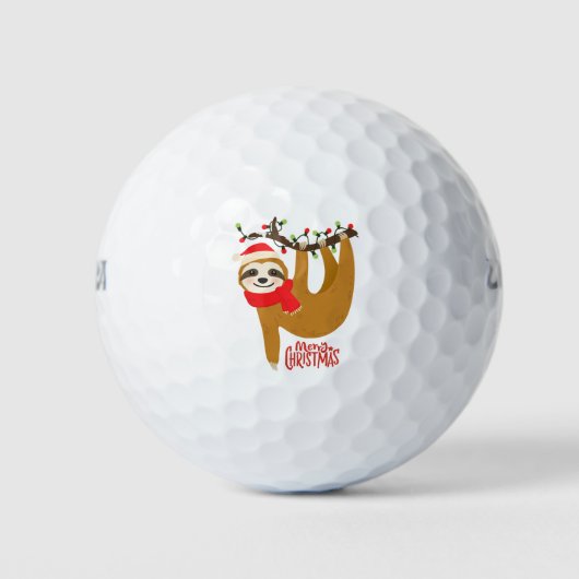 Vrolijk kerstluiaard Schattigee feestelijke Feestd Golfballen (Voorkant)