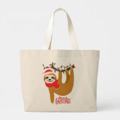 Vrolijk kerstluiaard Schattigee feestelijke Feestd Grote Tote Bag (Achterkant)