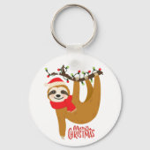 Vrolijk kerstluiaard Schattigee feestelijke Feestd Sleutelhanger (Achterkant)