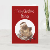 Vrolijk kerstma, Cute Otter Animal Humor Feestdagen Kaart (Voorkant)