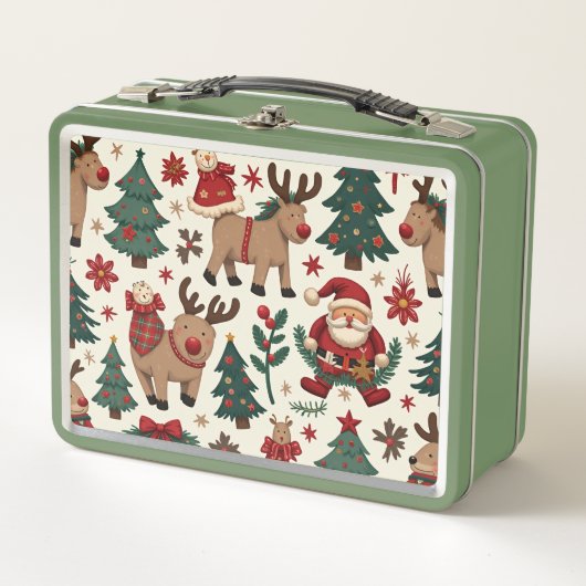 Vrolijk Kerstmaal Metalen Lunchbox (Voorkant)