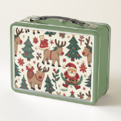 Vrolijk Kerstmaal Metalen Lunchbox (Achterkant)