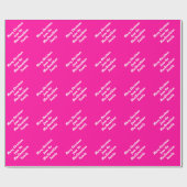 Vrolijk kerstmagenta gepersonaliseerd cadeaupapier (Vlak)