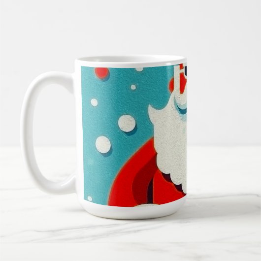 Vrolijk Kerstman gezicht Koffiemok (Links)