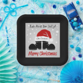 Vrolijk Kerstman Hoed/Laarzen Papier Bord (Feest)