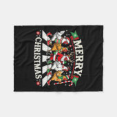 Vrolijk Kerstman Kippen Lover Grappig Boerderij An Fleece Deken (Voorkant (Horizontaal))