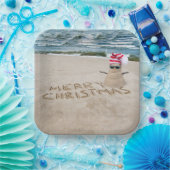 Vrolijk kerstman op strand papieren bordje (Feest)