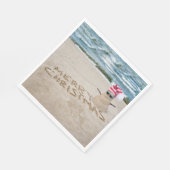 Vrolijk kerstman op strand servet (Hoek)