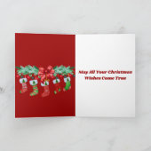 Vrolijk Kerstman & Poedel 2025 Wenskaart Notitiekaartje (Binnen)