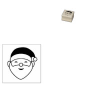 Vrolijk Kerstman Portret 1x1 Rubberstempel (Gestempeld)