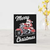 Vrolijk Kerstman Rijden Motorfiets Biker Love Kaart (Gele Bloem)