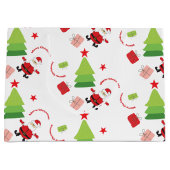 Vrolijk Kerstman rood en groen Groot Cadeauzakje (Voorkant)