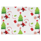 Vrolijk Kerstman rood en groen Groot Cadeauzakje (Achterkant)