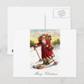 Vrolijk Kerstman Skiing Feestdagenkaart (Voorkant / Achterkant)