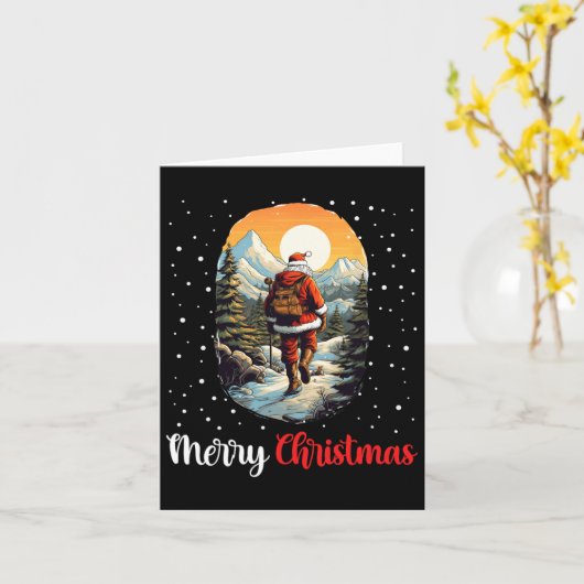 Vrolijk Kerstman Wandelen Trekking Mountain Lov Kaart (Gele Bloem)