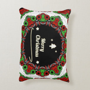 Vrolijk kerstmandala design accent kussen