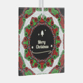 Vrolijk kerstmandala design glas ornament (Voorkant Rechts)