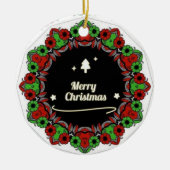 Vrolijk kerstmandala design keramisch ornament (Voorkant)