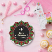 Vrolijk kerstmandala design papieren bordje (Feest)