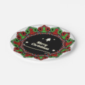 Vrolijk kerstmandala design papieren bordje (Gekanteld)