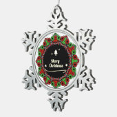 Vrolijk kerstmandala design tin sneeuwvlok ornament (Rechts)