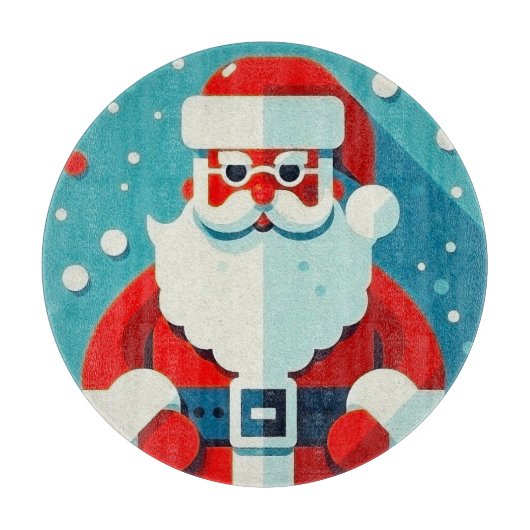 vrolijk kerstmangezicht snijplank (Voorkant)