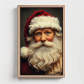 Vrolijk kerstmanportret met feestelijke gloed poster