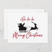 Vrolijk kerstmanslee en rendier briefkaart (Voorkant / Achterkant)