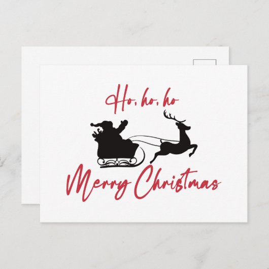 Vrolijk kerstmanslee en rendier briefkaart (Voorkant / Achterkant)