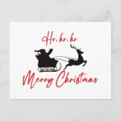 Vrolijk kerstmanslee en rendier briefkaart (Voorkant)