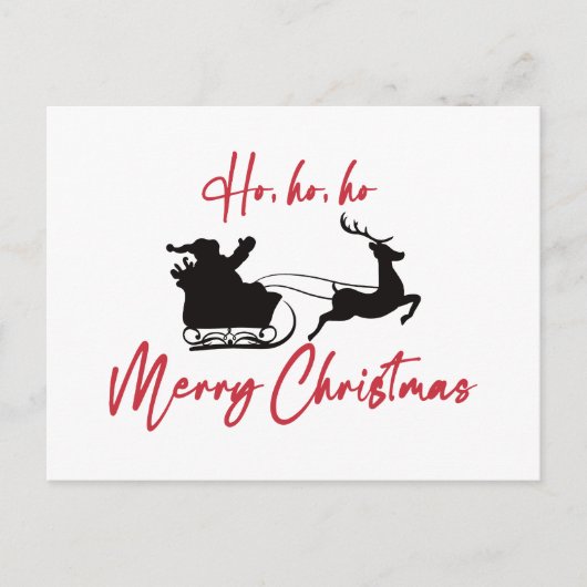 Vrolijk kerstmanslee en rendier briefkaart (Voorkant)