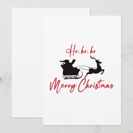 Vrolijk kerstmanslee en rendier feestdagenkaart (Voorkant / Achterkant)