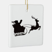Vrolijk kerstmanslee en rendier keramisch ornament (Rechts)