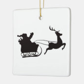 Vrolijk kerstmanslee en rendier keramisch ornament (Links)