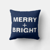 Vrolijk kerstmarineblauw "Baby is koud buiten" Kussen (Achterkant)