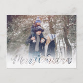 Vrolijk kerstmarineblauw Snowflake Winter 2 Foto Feestdagenkaart (Voorkant)