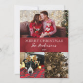 Vrolijk Kerstmarron Winter Sneeuw Feestdagenkaart (Voorkant)