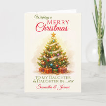 Vrolijk kerstmeisje en schoondochter