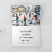 Vrolijk kerstmeisje familie feestdagen kaart (Binnen)