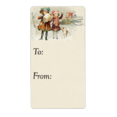 vrolijk kerstmeisje Gift Label (Voorkant)